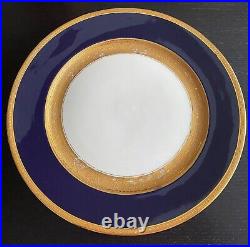 4 Rosenthal Bavaria Dinner Plates Cobalt Blue Encrusted Gold Pattern 5388 Set #1