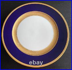 4 Rosenthal Bavaria Dinner Plates Cobalt Blue Encrusted Gold Pattern 5388 Set #1