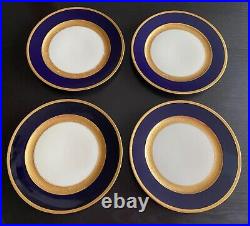 4 Rosenthal Bavaria Dinner Plates Cobalt Blue Encrusted Gold Pattern 5388 Set #2