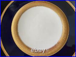 4 Rosenthal Bavaria Dinner Plates Cobalt Blue Encrusted Gold Pattern 5388 Set #2