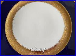 4 Rosenthal Bavaria Dinner Plates Cobalt Blue Encrusted Gold Pattern 5388 Set #2