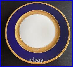 4 Rosenthal Bavaria Dinner Plates Cobalt Blue Encrusted Gold Pattern 5388 Set #2