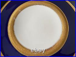 4 Rosenthal Bavaria Dinner Plates Cobalt Blue Encrusted Gold Pattern 5388 Set #2