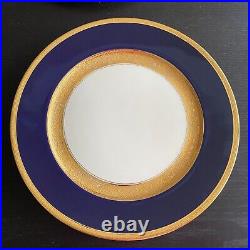 4 Rosenthal Bavaria Dinner Plates Cobalt Blue Encrusted Gold Pattern 5388 Set #2