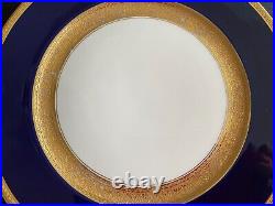 4 Rosenthal Bavaria Dinner Plates Cobalt Blue Encrusted Gold Pattern 5388 Set #2