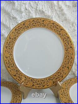 4 Rosenthal Epoque 13Charger Dinner Plates Yellow and Gold, Porcelain