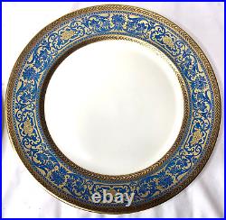 4 Rosenthal Ivory Bavaria 10 1/4 Dinner Plates Blue Gold Bailey Banks & Biddle