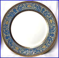 4 Rosenthal Ivory Bavaria 10 1/4 Dinner Plates Blue Gold Bailey Banks & Biddle