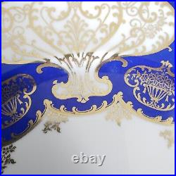4 Rosenthal Ivory Dinner Cabinet Plates 10 5/8 Cobalt Blue Gold Scroll Bavaria