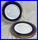 4-Royal-Worcester-Imperial-Dinner-Plates-22-K-Raised-Gold-Cobalt-Blue-Excellent-01-iueg