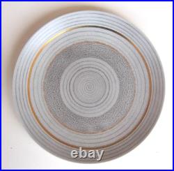 4 Sascha Brastoff Dinner Plates Roman Coin Brown Gold on Gray MCM 10.63 D 1950s 4 Sascha Brastoff Dinner Plates Roman Coin Brown Gold on Gray MCM 10.63 D 1950s