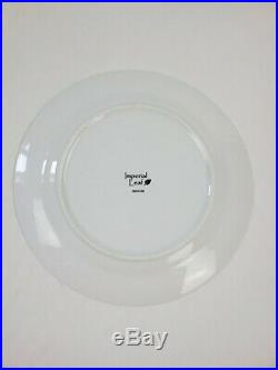4 Tobacco Leaf Dinner Plates Imperial China Art 22k Gold Trim Museum Decor