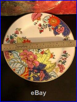 4 Tobacco Leaf Dinner Plates Imperial China Art 22k Gold Trim Museum Decor