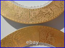 4 Vintage Hutschenreuther Gold Encrusted Floral Bouquet Dinner Plates Ovingtons