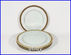 4x Bernardaud Rhapsody Limoges Gold Rim Dinner Plates 26 cm