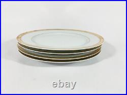 4x Bernardaud Rhapsody Limoges Gold Rim Dinner Plates 26 cm