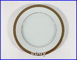 4x Bernardaud Rhapsody Limoges Gold Rim Dinner Plates 26 cm