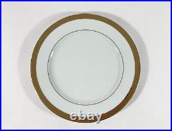 4x Bernardaud Rhapsody Limoges Gold Rim Dinner Plates 26 cm