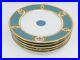 5-Antique-French-Porcelain-C-A-R-Dinner-Plates-10-Gold-Gilt-Turquoise-Rim-01-ynw