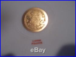 5 Gold Encrusted ROYAL CHINA FRANCE 10.5 Dinner Plates Red Band 2/Gold Design