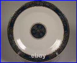 5 Royal Doulton China Carlyle Dinner Plates Blue Flowers Gold Teal England
