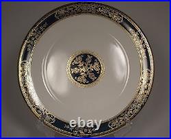 5 Royal Doulton China Carlyle Dinner Plates Blue Flowers Gold Teal England