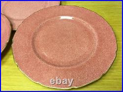 5 Royal Doulton Pink/Mauve 10 3/8 Dinner Plates withScalloped Gold Trim Edge