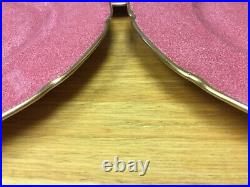 5 Royal Doulton Pink/Mauve 10 3/8 Dinner Plates withScalloped Gold Trim Edge