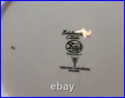 5 Vintage Hutschenreuther Selb White/Green/Gold 10 Dinner Plates Scalloped 1930