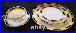 5-pcs Dinner Place Setting AYNSLEY EMPRESS COBALT Bone China Plates Cup Saucer