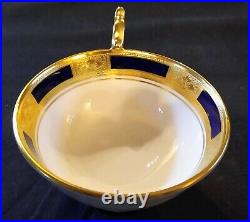 5-pcs Dinner Place Setting AYNSLEY EMPRESS COBALT Bone China Plates Cup Saucer