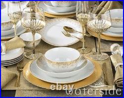 50pc Christmas Dinner Set Plates Bowl Platter Table Runner Placemat Napkin Rings