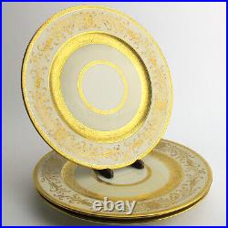 5711 by Rosenhal Bavaria 11 Set of 3 Dinner Plates Gold Encrusted Ivory