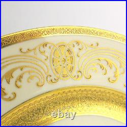 5711 by Rosenhal Bavaria 11 Set of 3 Dinner Plates Gold Encrusted Ivory