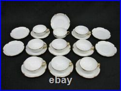 59 Pc. Carlsbad Austria China Set Service for 10 White Porcelain, Gold Rim (113)