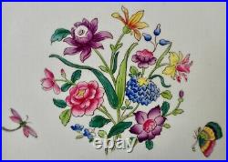(6) Antique Copeland Spode Dinner Plates Raised Flowers & Cobalt Gold Rim 2-6935