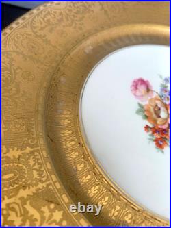 6 Antique Limoges France Heavily Gold Encrusted With Bouquet Dinner Plates 6 Antique Limoges France Heavily Gold Encrusted With Bouquet Dinner Plates