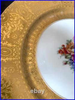 6 Antique Limoges France Heavily Gold Encrusted With Bouquet Dinner Plates 6 Antique Limoges France Heavily Gold Encrusted With Bouquet Dinner Plates
