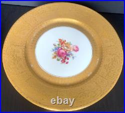 6 Antique Limoges France Heavily Gold Encrusted With Bouquet Dinner Plates 6 Antique Limoges France Heavily Gold Encrusted With Bouquet Dinner Plates