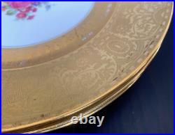 6 Antique Limoges France Heavily Gold Encrusted With Bouquet Dinner Plates 6 Antique Limoges France Heavily Gold Encrusted With Bouquet Dinner Plates