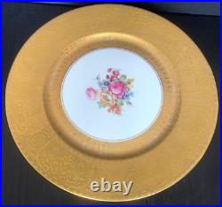 6 Antique Limoges France Heavily Gold Encrusted With Bouquet Dinner Plates 6 Antique Limoges France Heavily Gold Encrusted With Bouquet Dinner Plates
