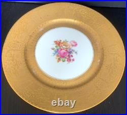 6 Antique Limoges France Heavily Gold Encrusted With Bouquet Dinner Plates 6 Antique Limoges France Heavily Gold Encrusted With Bouquet Dinner Plates
