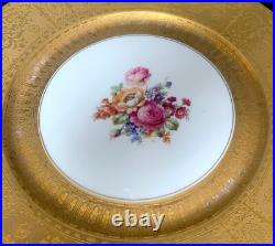 6 Antique Limoges France Heavily Gold Encrusted With Bouquet Dinner Plates 6 Antique Limoges France Heavily Gold Encrusted With Bouquet Dinner Plates