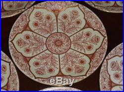 6 Antique Royal Worcester Fine Floral And Gold Decoration Dinner Plates