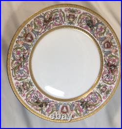 (6) Antique Sevres 1846 Gold Encrusted'Chateau de St Cloud' 9.75 DINNER PLATES