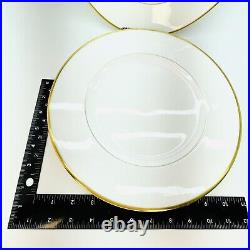 6 Dinner Plates Wedgwood California Fine Bone China White w Gold Made in England