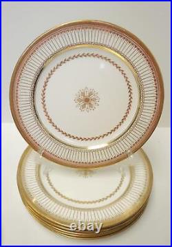 6 Elegant Redfern & Drake Gold Service 10 1/4 Dinner Plates
