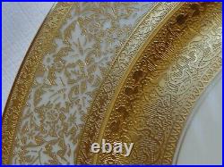 6 Exquisite Bavaria H&C Heinrich Gold Encrusted Large Dinner Cabinet Plates