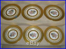 6 Gold Encrusted Hutschenreuther Dinner Plates 10.5 Royal Bavarian Floral Vtg#5
