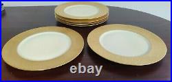 6 Gold Encrusted Selb Bavaria Lg. Porcelain Dinner Service Plates 11 inches